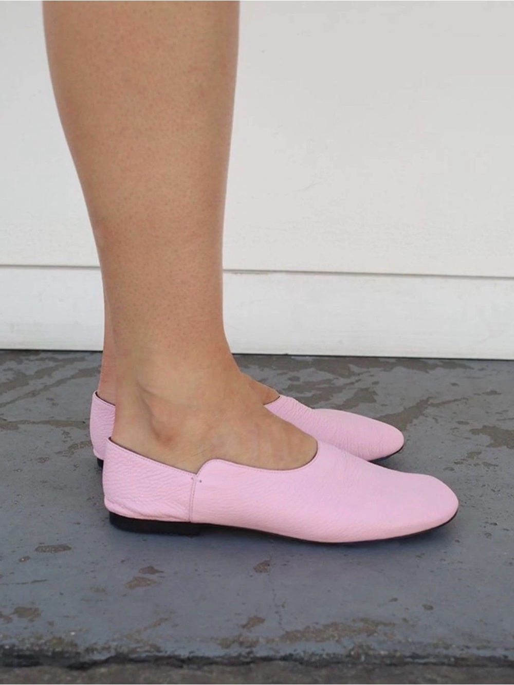 The Row Boheme pink leather ballet flats